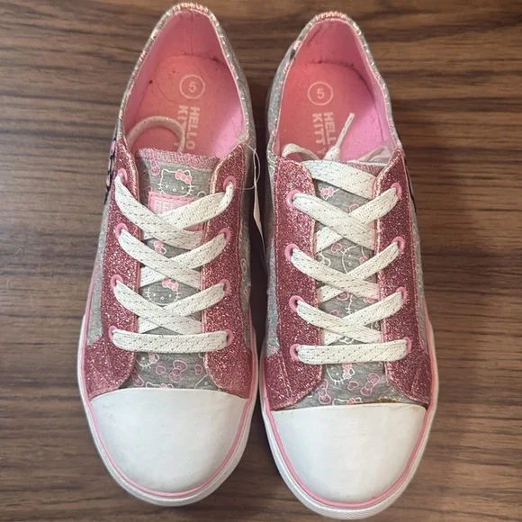 Hello Kitty Pink and Gray Women's Sneakers - Picture 2 of 9